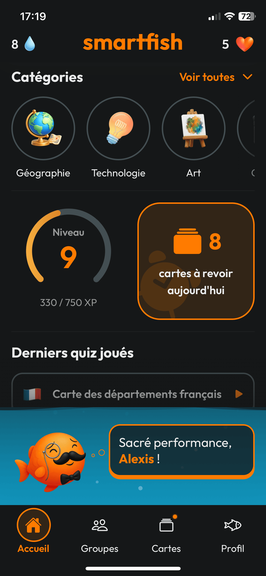 Smartfish home screen